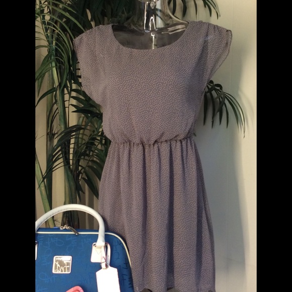 Flattering & Flowy Lush hi lo mini dress with pink dots, lined - Picture 1 of 8